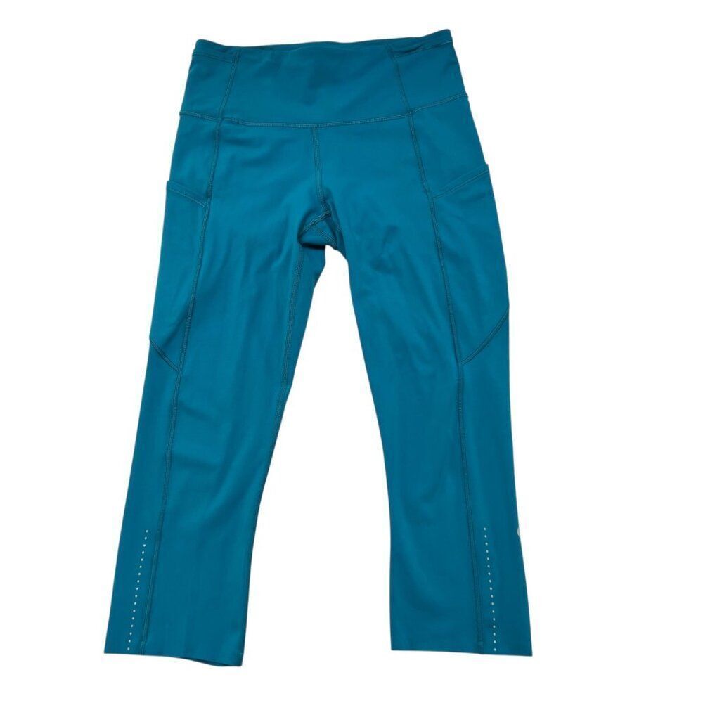 Lululemon Fast & Free Crop II 19" Inseam Whirlpool Blue Size 6
